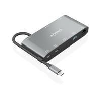 Conversor USB-C AISENS 8 en 1 Aluminio 4K HDMI 100W PD Gigabit LAN Compacto