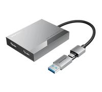 Conversor Vention ACXHB USB-C/USB-A a 2x HDMI 4K 60Hz 15cm Gris DisplayLink