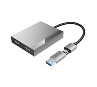 Conversor Vention ACXHB/ USB Tipo-C Macho/ USB Macho - 2x HDMI Hembra/ 15cm/ Gris