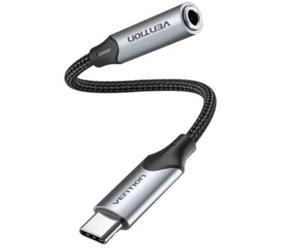 Conversor Vention BGMHF USB-C a Jack 3.5mm DAC Alta Fidelidad 1m Gris