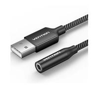 Conversor vention cvebc/ jack 3.5 hembra - usb macho/ 1m/ gris