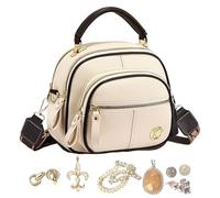 Convertible Pu Leather - Versatile Womens Messenger, Compact Everyday Carryall | Trendy Bucket Style Satchel Sling Bag Handbag, Lightweight Organizer for Beauty Tools Travel Items Air Pocket Holder