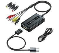 Convertidor 2 en 1 RCA/S-Video a HDMI con interruptor Ouptut 720P/1080P, Svideo compuesto AV a HDMI compatible con VHS/DVD/STB/N64/PS2/Wii