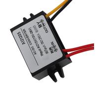 Convertidor AC 10-28V a DC 12V - Módulo Reductor de Voltaje de Alta eficiencia con protección + Carcasas ignífugas e Impermeables para vehículos, cámaras, Ventiladores (5A)