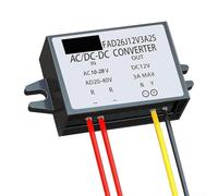 Convertidor AC-DC, 10-28V CA a 12V DC, 3A, IP68 Impermeable, Recinto Retardante de Llama, Epoxi Potted, 96% Eficiencia, para Cámaras de Seguridad, Pantallas y Bombas