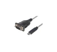 Manhattan Conversor USB Tipo C a Serie (para conectar un Dispositivo Serie a un Puerto USB Tipo C, chipset Prolific PL-2303RA, 0,45 m) DB9 151283