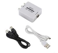 Convertidor AV a RF para señal compuesta RCA, modulador adaptador coaxial para TV, uso de reproductor de DVD y funcionamiento de reproducción con bajo consumo de energía