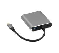 Convertidor AV Digital Multipuerto USB-C A HDMI Y VGA, Adaptador Con Salida De Vídeo 4K 1080P Y Función De Carga Rápida(4-in-1)