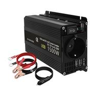 Convertidor Coche Inversor Inversor De Coche 1500W Potencia DC 12V A AC 110V/220V 230V Convertidor Adaptador De Carga USB Dual Solar 12 A 220 Voltios Europa(12V 220V EU Black)