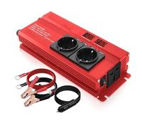 Convertidor Coche Inversor Inversor De Coche 2600W Potencia DC 12V/24V A AC 220V Pantalla LED Y Convertidor 4USB Transformador Enchufe De La UE(12V EU Red)