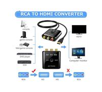 Convertidor Compatible con de AV A CVBS L/R Video Box, Adaptador de AV Que Soporta Entrada Compuesta NTSC PAL A Compatible