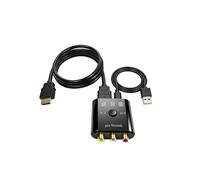 Convertidor Compatible con RCA AV A AV/CVSB L/R Video Box HD 1080P con Soporte para Salida NTSC PAL