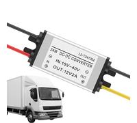 Convertidor DC 24V a 12V - Módulo de bajador de voltaje 1-5A | Transformador para coche y autocaravanas | IP68, precisión 1-2%, potencia 12-60W, protección funcional, para camiones, electrón