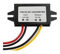 Convertidor de 12V a 5V 3A, módulo Reductor de DC-DC, Adaptador de Corriente USB-A Hembra/Tipo C/USB Dual/Conector de Cable Abierto, Resistente al Agua y al Calor(Open Wire)