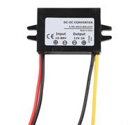 Convertidor de 15 V a 80 V CC a 12 V 2 A, módulo regulador de voltaje de alta on protección contra sobrecorriente para vehículos pesados y aplicaciones marinas, acabado negro