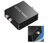 Convertidor de audio coaxial SPDIF a RCA/Adaptador estéreo de 3.5 mm para televisores de alta definición, barras de sonido, altavoces y amplificadores - Carcasa ABS, diseño compacto Plug and Play