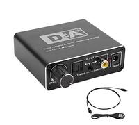 Convertidor de Audio Digital Portátil Coaxial Óptico a Señal Analógica R/L, Amplificador Hifi con Salida Jack 3.5mm - Soporte Switch Bidireccional, Control de Volumen Integrado