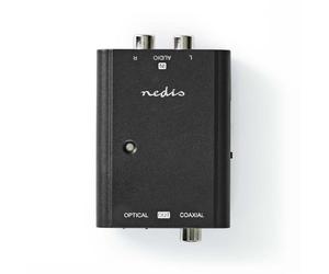 Convertidor de audio NEDIS ACON2508BK digital RCA a TosLink y coaxial 1,8 m