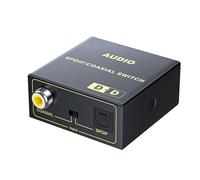 Convertidor de audio óptico a coaxial, convertidor digital de audio SPDIF bidireccional con carcasa metálica, interruptor de un botón para amplificador de TV, altavoz y