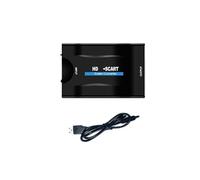 Convertidor de Audio y Video Compatible con una SCART con Adaptador de Corriente para HDTV, DVD y SeñAl de TelevisióN 1080P.