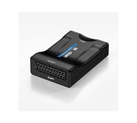 Convertidor de Audio y Video Compatible con una SCART con Adaptador de Corriente para HDTV, DVD y SeñAl de TelevisióN 1080P.
