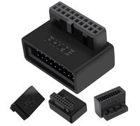Convertidor De Cabezal USB 3.0 En Ángulo Recto - Extensor De Puerto Interno De 90 Grados | Herramienta De Conexión De Alta Velocidad De 19/20 Pines Macho A Hembra, Interfaz De Unión De Cables De Placa