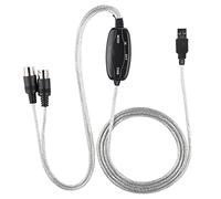 Convertidor De Cable MIDI A USB Cable Adaptador De Interfaz MIDI De 6 Pies Línea De Edición De Música Para Teclado Adaptador De Cable MIDI Con Entrada Y Salida Conexión Con Sintetizador De Teclado Par