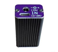 Convertidor de carga rápida PD de 140 W para cargador de coche tipo C | Adaptador de suministro de energía 3.0 de 12 V 24 V CC a USB C con puertos duales | Aleación de aluminio S