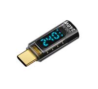 Convertidor de cargador tipo C - Probador de adaptador tipo C, Adaptador de extensión USB tipo C | Convertidor tipo C con pantalla digital, adaptador de extensión tipo C para teléfono, computadora por