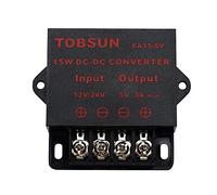 Convertidor de CC CC SUPERNIGHT Power Supply Transformer Step Down Voltage Reducer 12V~24V SUPERNIGHT 5V 3A 15W Buck Converter Adjustable para LED displays, Automotive, Electricity ect.