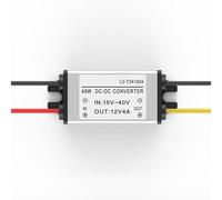 Convertidor de CC de 24 V a 12 V CC 1 A 5 A Fuente de alimentación con carcasa de aluminio diseñada para sistemas de energía solar robótica e iluminación LED (4 A)