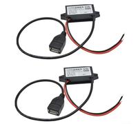 Convertidor de CC de 6 V-32 V a 5 V 24 W de carga rápida para QC3.0 USB convertidor con protección de sobrecarga para coche, GPS, Dashcam, sistema de audio, color negro, 2 unidades