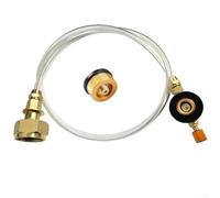 Convertidor de cilindro de quemador de estufa de gas con manguera de poliuretano de alta presión, válvula adaptadora de llenado de gas licuado para camping, senderismo, recarga de tanque al aire libre