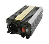 Convertidor de corriente DC 12V a AC 230V, 300W, ideal para alimentar dispositivos eléctricos y herramientas en entornos móviles.
