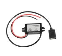 Convertidor de Corriente for Coche DC-DC de 12V/24V a 5V, 3A, 15W con Salida USB Tipo C y protección contra polaridad inversa.(Single Square USB)