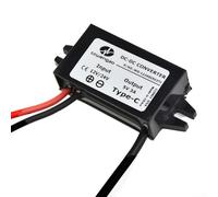 Convertidor de corriente USB tipo C fiable que convierte el voltaje industrial de CC 12/24 V a salida segura de 5 V con características de seguridad mejoradas