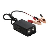 Convertidor De DC con Pinzas De Cocodrilo,Asudaro Adaptador De Corriente De 12v 24v A 5v Convertidor De Voltaje DC 12v Reductor DC-DC con 4 Puertos USB Funciona con Todos Los TeléFonos Inteligentes