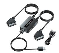 Convertidor de doble puerto euroconector a HDMI, 2 entradas euroconectores, salida HDMI, soporta relaciones de aspecto 4:3 y 16:9