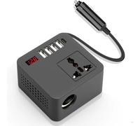 Convertidor de electricidad avanzado de 300 W para coche, adaptador de corriente continua de 150 W, soporta múltiples métodos de carga para uso en viajes, convertidor de corriente directa a