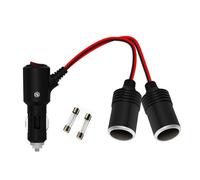Convertidor de encendedor de vehículo a 2 salidas con fusibles de luz LED Cargadores de automóvil Adaptador Cable de alimentación de extensión Opción de 5 cm a 300 cm Alimentación doble para automóvil