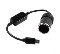 Convertidor de enchufe de coche USB C a 12 V de 30 cm para dispositivos de baja potencia de 12 V, incluyendo Dashcam GPS inflador de neumáticos ventilador LED y sistemas de panel solar