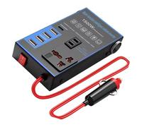 Convertidor de energía de vehículo de 1500 W, cambia la electricidad de 12 V, 24 V a 220 V, con 4 puertos USB para portátiles, teléfonos y pequeños electrodomésticos, convertidor de energía de viaje