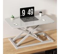 Convertidor de escritorio de pie ajustable de 7 alturas, estación de trabajo, ergonómico, elevador de escritorio de oficina, negro, 60 x 34 cm, aumenta la productividad y la comodidad