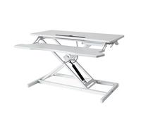 Convertidor de escritorio de pie ajustable en altura con bandeja de teclado desmontable, elevador ergonómico de mesa de oficina para laptop y monitor para uso doméstico u oficina