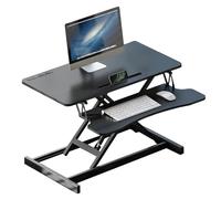Convertidor de escritorio de pie ajustable en altura con bandeja para teclado, escritorio plegable para laptop, interfaz USB