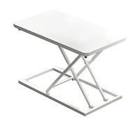 Convertidor de escritorio de pie ajustable en altura, mesa elevadora de 7 velocidades para laptop y monitor, estación de trabajo ergonómica para sentarse y pararse, diseño compacto M-blanco para el