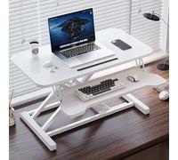 Convertidor de escritorio de pie, altura ajustable sentado a pie con bandeja para teclado, elevador de estación de trabajo de escritorio para oficina en casa, 80/94 cm de ancho
