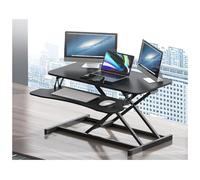 Convertidor de Escritorio, Escritorio de pie Ajustable con Resorte Gas, convertidor for Dos monitores, portátil, Negro, 31,4 x 15,7 19,3 Pulgadas