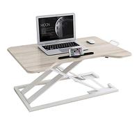 Convertidor de escritorio para computadora portátil de pie ajustable, altura 6-41 cm, elevador de computadora plegable con ranura, espacio de trabajo grande para la oficina en casa, solución de