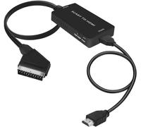 Convertidor de euroconector a HDMI con cable HDMI y cable USB, Full HD 720P/1080P, adaptador convertidor de audio y vídeo HDTV, proyector para HDTV, STB, VHS, Xbox, PS3, Sky Blu-Ray, reproductor de